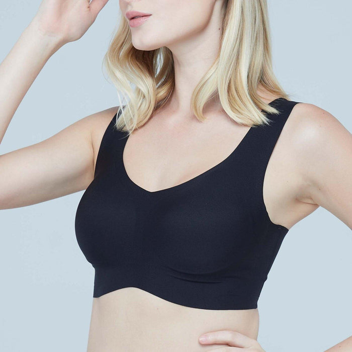 วาโก้ บราไร้โครง สวมหัว คอวี สีดำ มุมเอียง รุ่น WH9E12 Wacoal Cool Innovation Bra