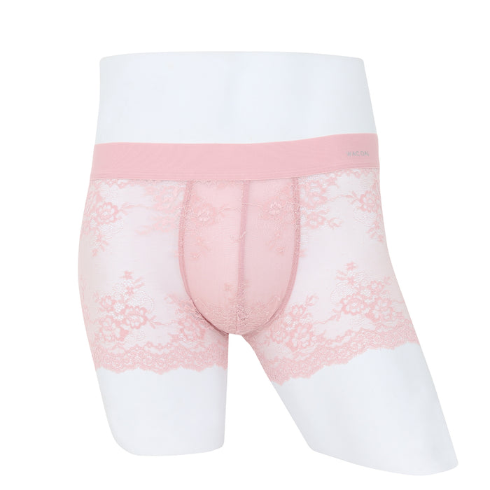Wacoal กางเกงในผู้ชาย ผ้าลูกไม้ LUXURY FLORAL LACE BOXER รุ่น WXU403 สีชมพู (WR)