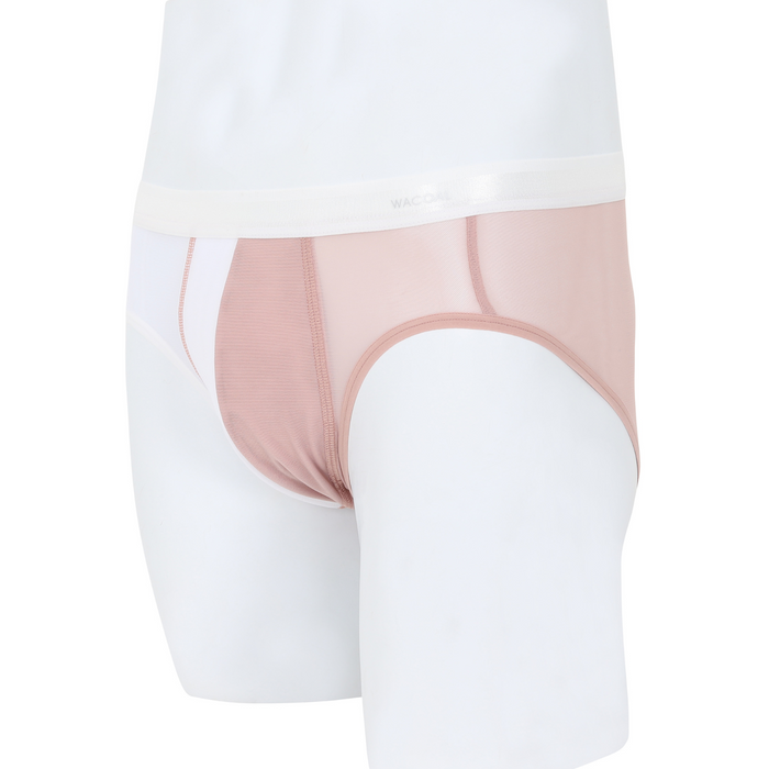 Wacoal กางเกงในผู้ชาย Bikini See-Through Two Tone รุ่น  WXU302 สีชมพูกุหลาบป่า (WR)