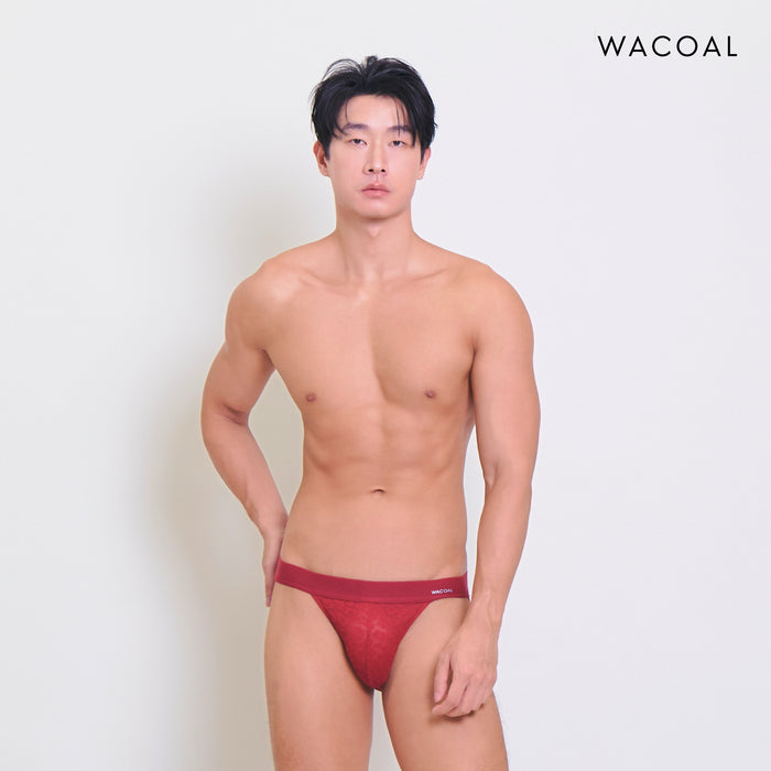 Wacoal กางเกงในผู้ชาย FASHION SEE THROUGH (high-cut lace briefs) รุ่น WXU304 สีแดง (RE)