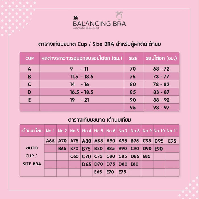 Wacoal Balancing Bra บราสำหรับใส่เต้านมเทียม รุ่น WXB515 สีเทา (GY)