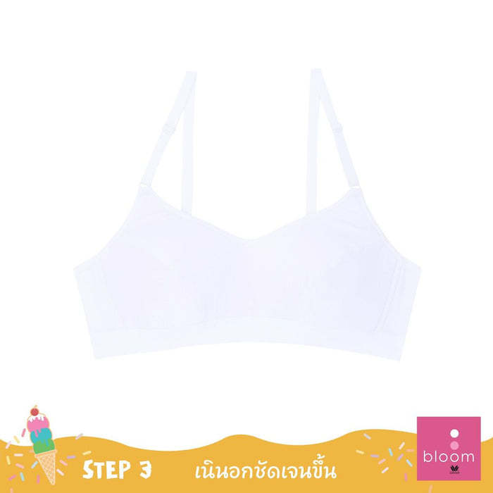 Wacoal Bloom Step 3 ชุดชั้นในสำหรับเด็ก เสื้อในเด็กไม่มีโครง รุ่น WB1Y22 สีขาว (WH)
