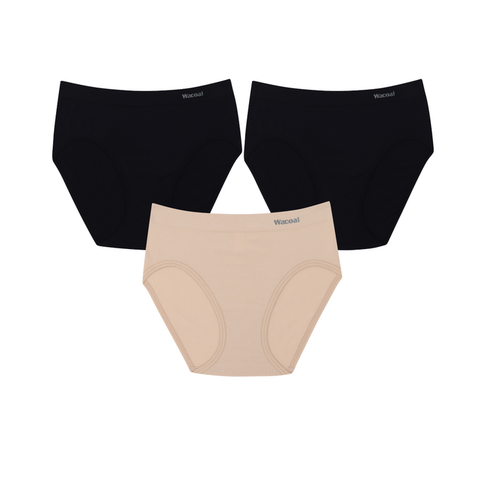 Wacoal Body Seamless Panty กางเกงในรุ่น WU3C23/WU8323 (แพค 3 ชิ้น) คละสี (BL)