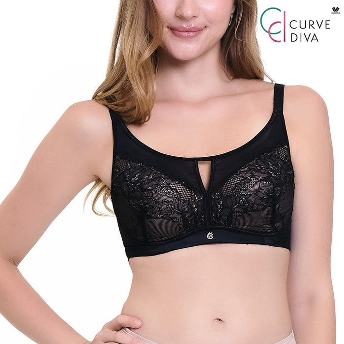 Wacoal Curve Diva บราไร้โครงเก็บกระชับ สาวคัพใหญ่ รุ่น WB7551 สีดำ (BL)