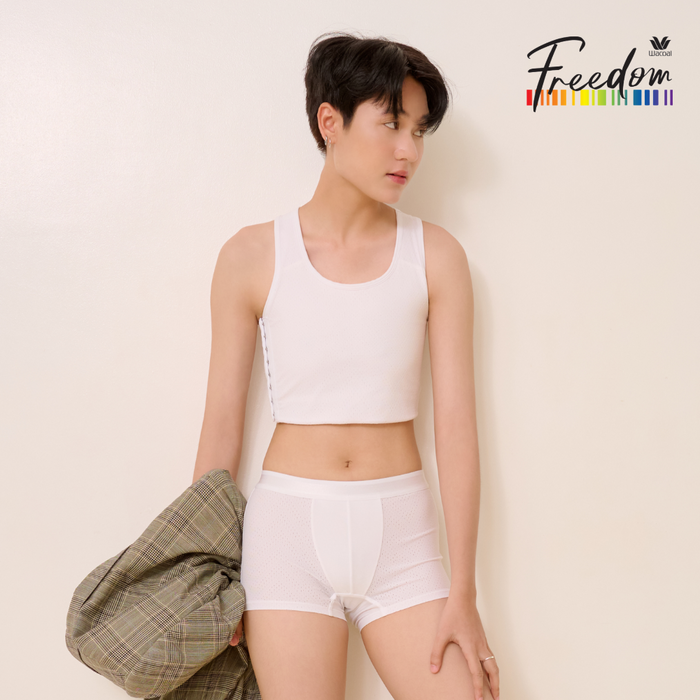 Wacoal FREEDOM เสื้อกล้ามกระชับอกแบบครึ่งตัวตะขอด้านข้างรุ่น WXT101 สีขาว (WH)