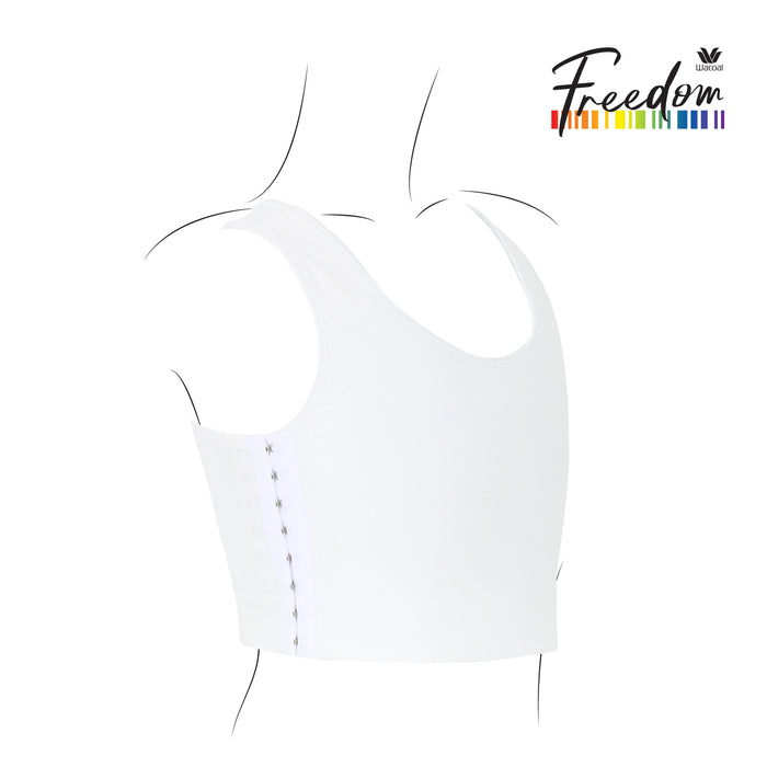 Wacoal FREEDOM เสื้อกล้ามกระชับอกแบบครึ่งตัวตะขอด้านข้างรุ่น WXT101 สีขาว (WH)