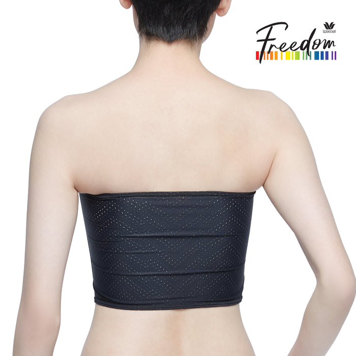 Wacoal FREEDOM ผ้าแถบกระชับอกแบบครึ่งตัวตะขอด้านข้างรุ่น WXT102 สีดำ (BL)