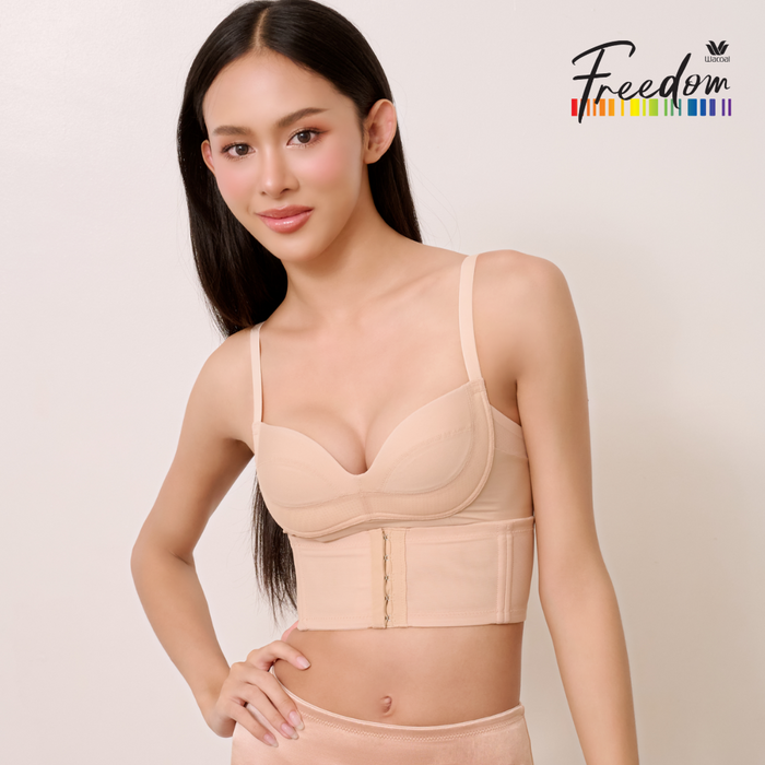 Wacoal FREEDOMแผ่นกระชับลำตัวใต้รอบอกหรือรอบเอว รุ่น WX4314 สีเนื้อ (NN)