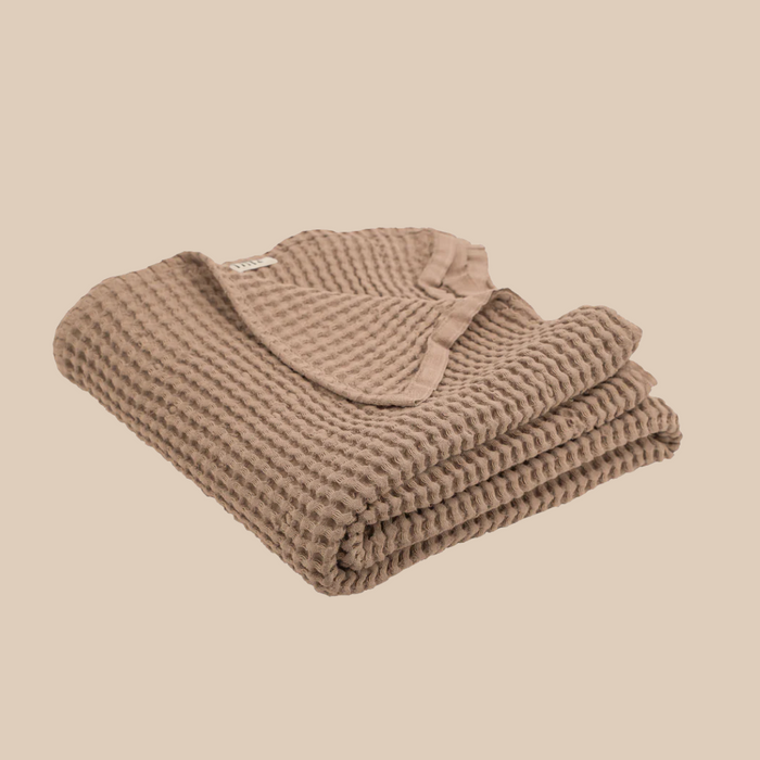 WAFFLE BLANKET 120x120 - cappuccino