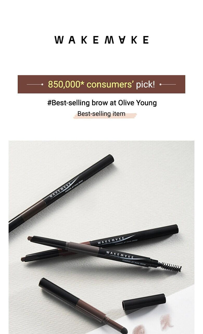 [WAKEMAKE] Powder Jet Dual Brow 0.75g - #09 Gray Brown-Luxiface.com