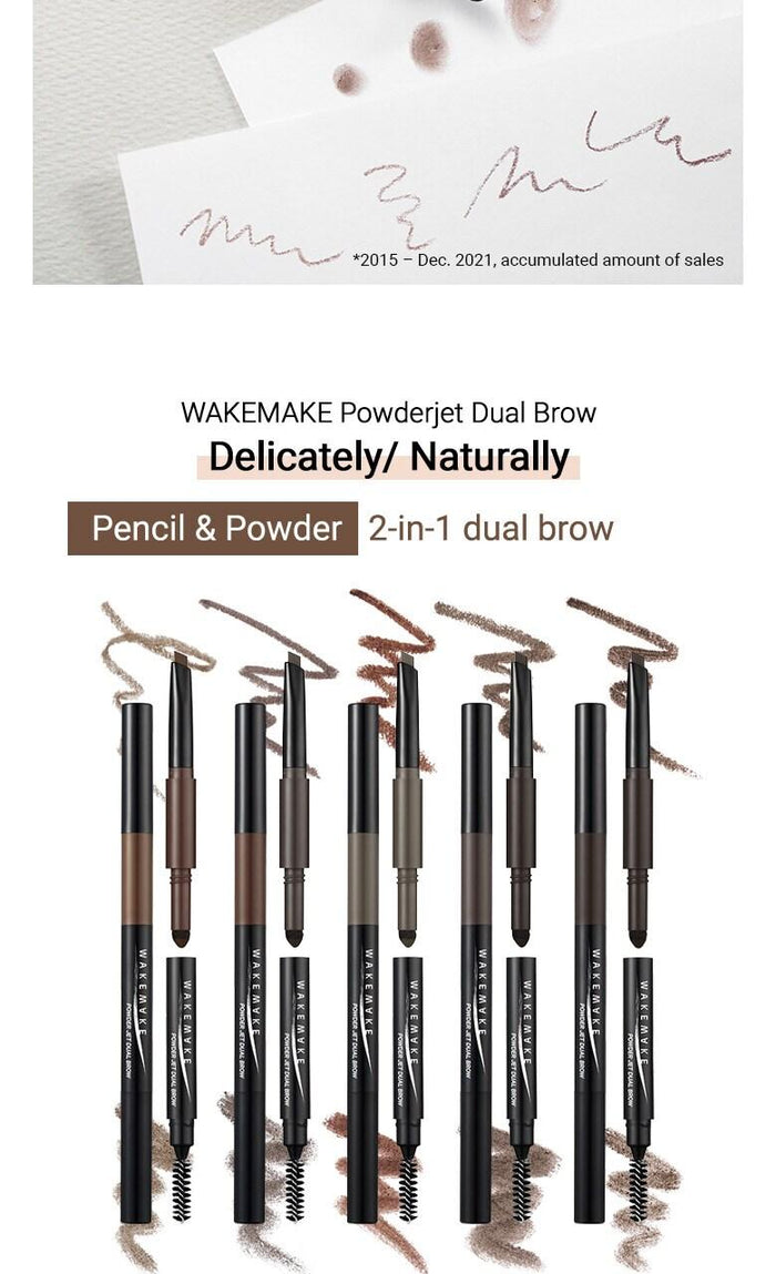 [WAKEMAKE] Powder Jet Dual Brow 0.75g - #09 Gray Brown-Luxiface.com