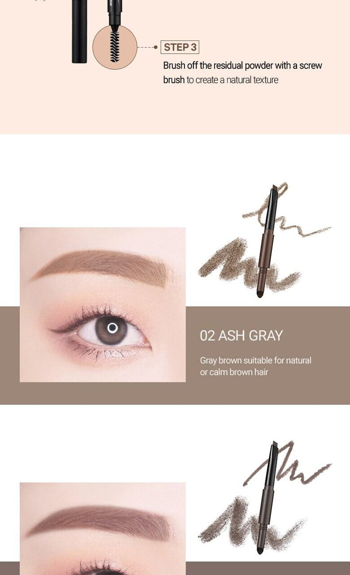 [WAKEMAKE] Powder Jet Dual Brow 0.75g - #09 Gray Brown-Luxiface.com