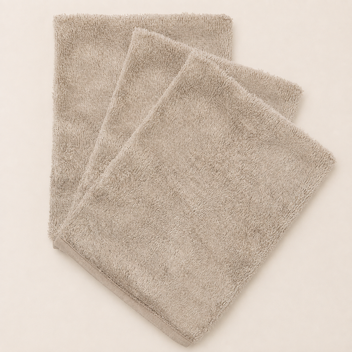 WASHANDJES SET VAN 3 - Feather Grey