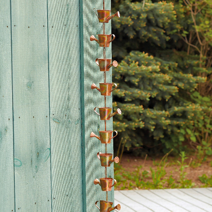 Watering Cans Flamed Rain Chain 96 inch