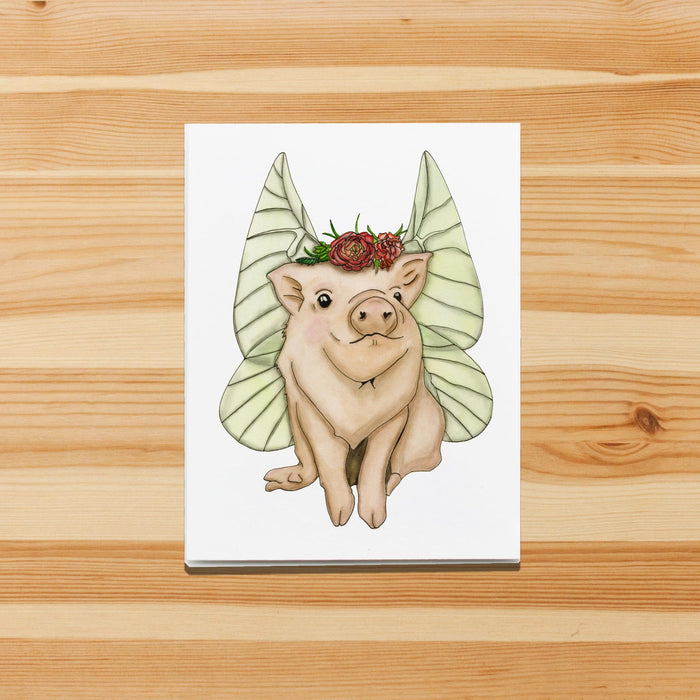PinkPolish Design Note Cards "When Pigs Fly" Handmade Notecard