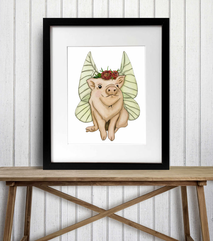 PinkPolish Design Art Prints "When Pigs Fly"  Watercolor Painting: Art Print