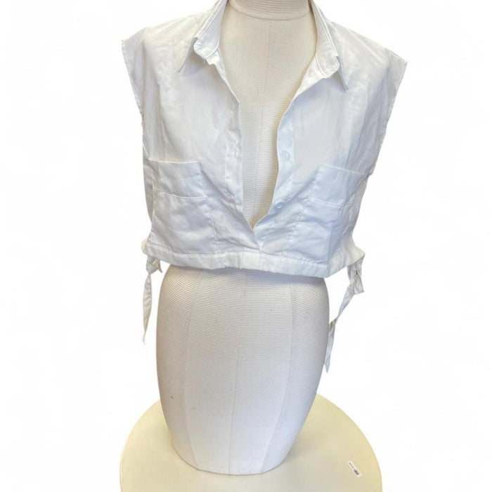 White button up vest