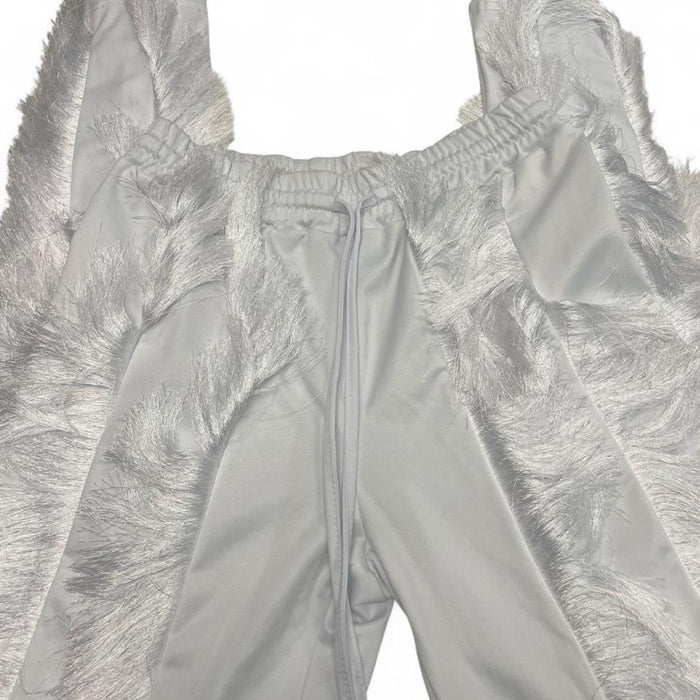 White feather pants