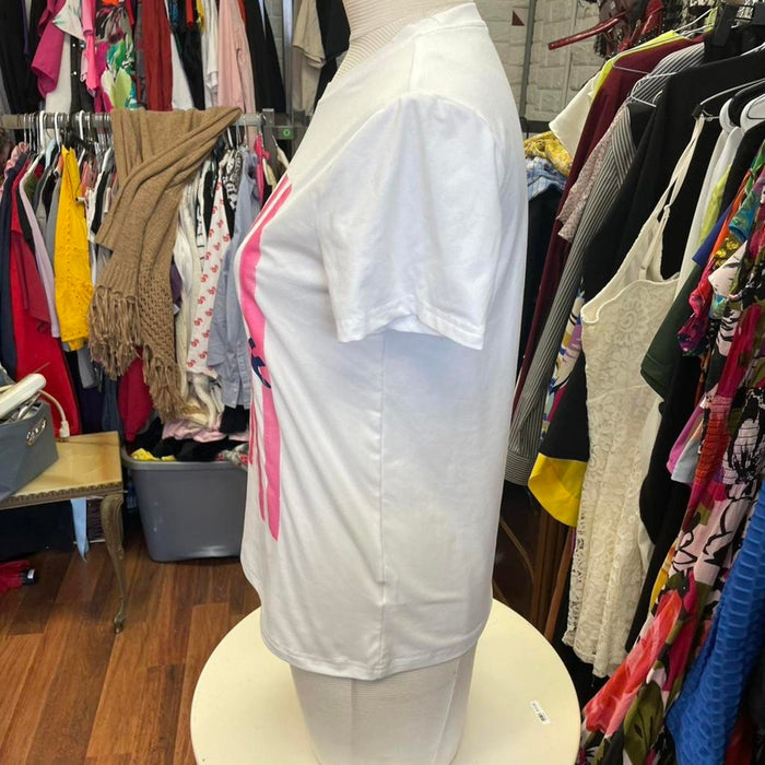 White pink striped baby top