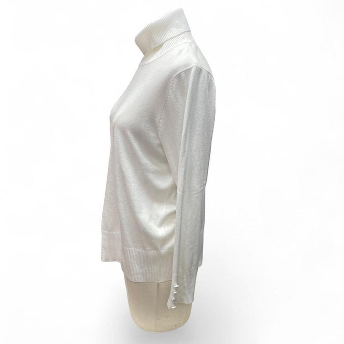 White turtleneck sweater