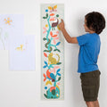 Wild animals themed height chart for kids with animal illustrations, measuring growth in feet, inches, and centimetres