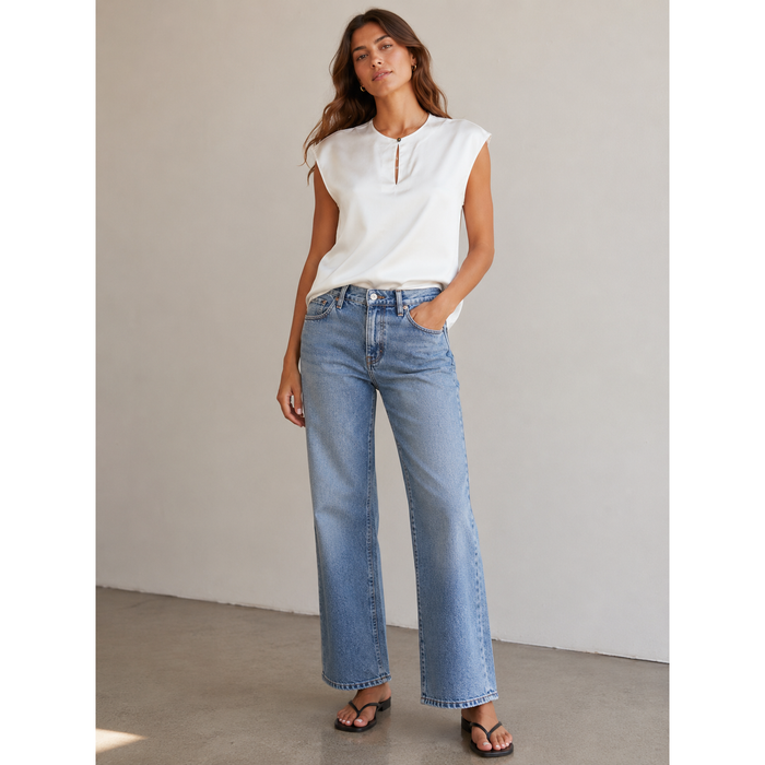Wina Satin Blouse in Off White