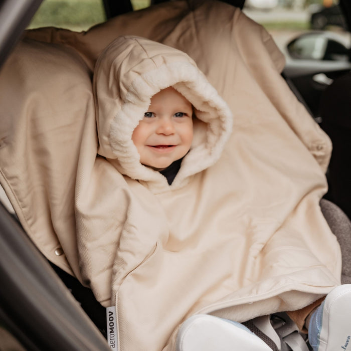 WINTERPONCHO - CREAM 9m-3Y