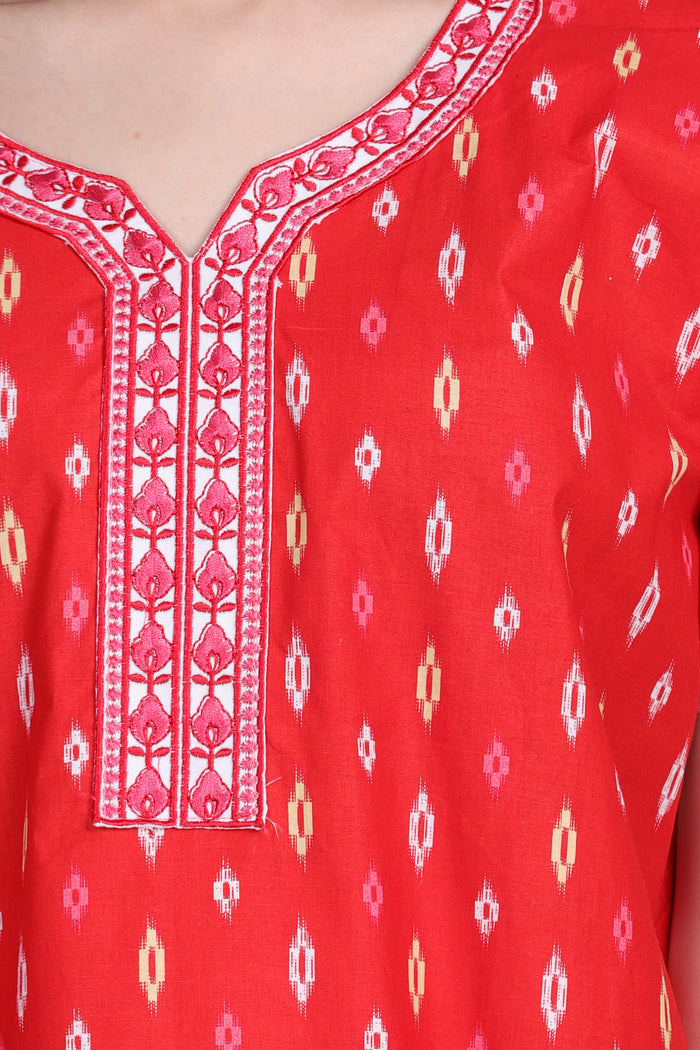 Women's Cotton Printed Maxi Nightgown