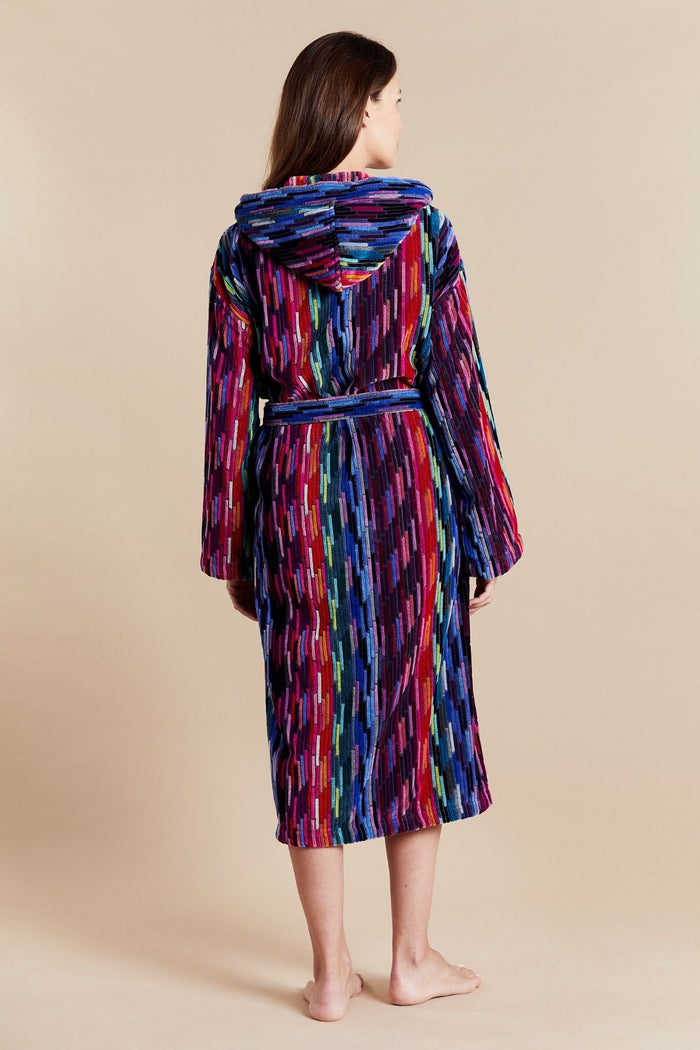Women's Hooded Dressing Gown  - Multicolor