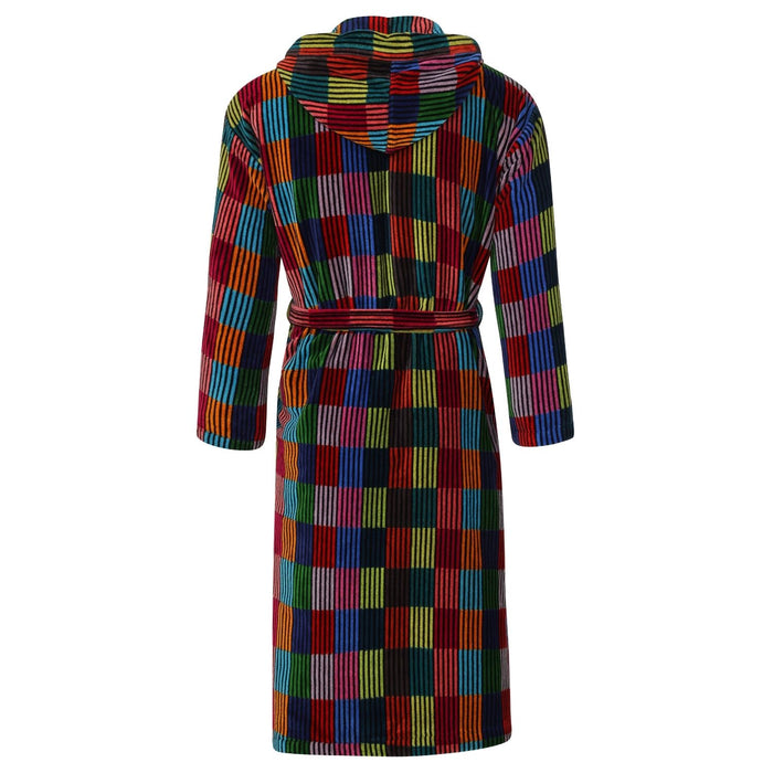 Women's Hooded Dressing Gown - Patchwork
