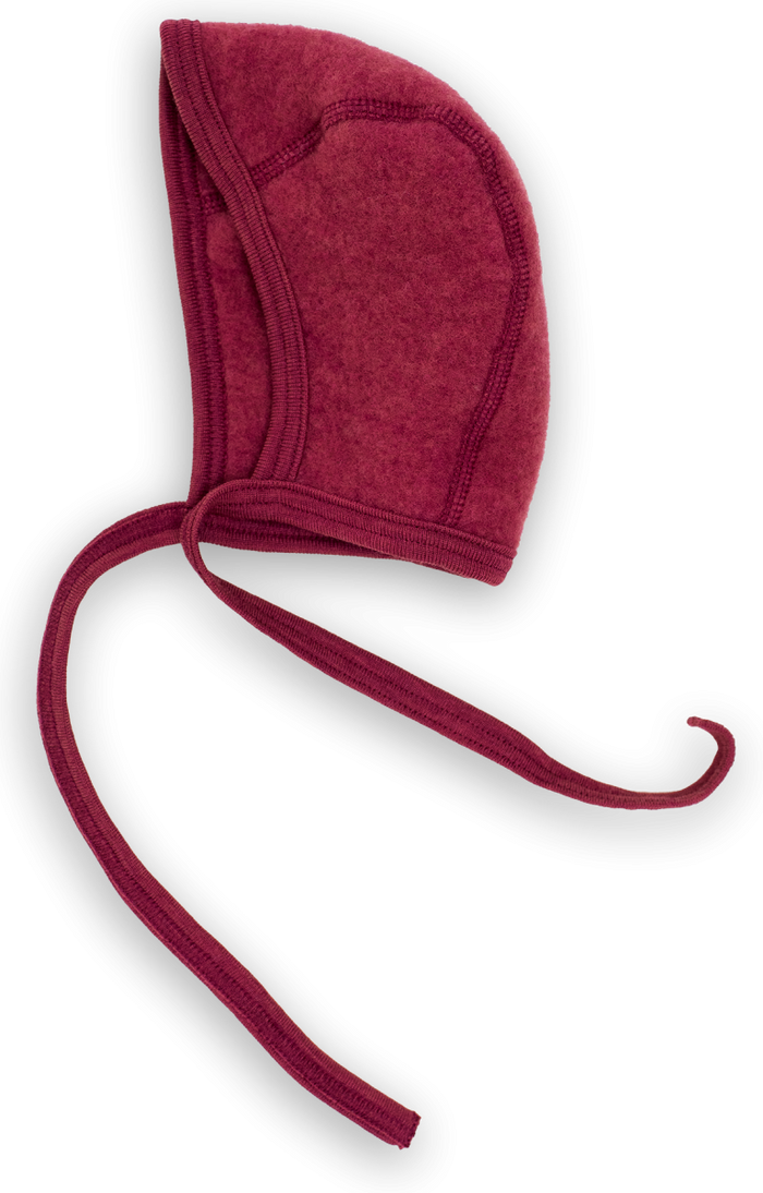 WOOL BABY BONNET RED