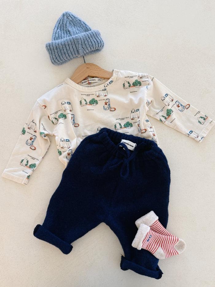 WOOL BAGGY PANTS BABY - INDIGO