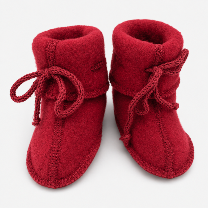 WOOL BOOTIES RED - baby