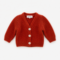 WOOL CARDIGAN ORANGE - BABY&KIDS