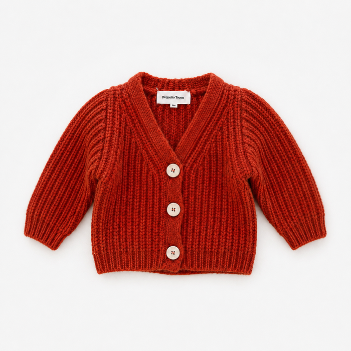 WOOL CARDIGAN ORANGE - BABY&KIDS