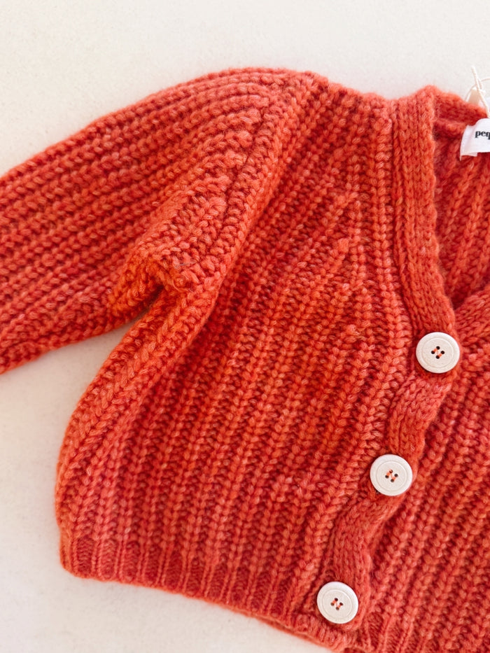 WOOL CARDIGAN ORANGE - BABY&KIDS