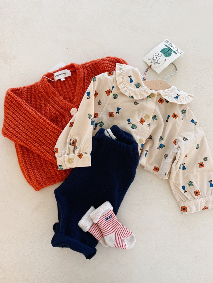 WOOL CARDIGAN ORANGE - BABY&KIDS