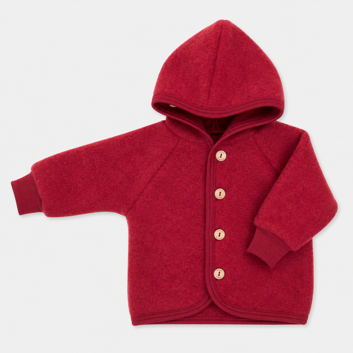 WOOL FLEECE JACKET RED - baby