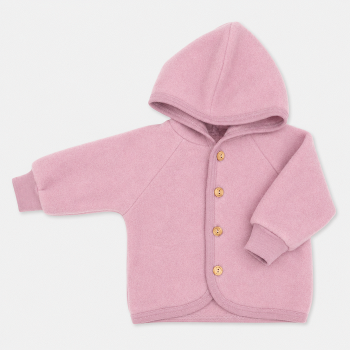 WOOL FLEECE JACKET SOFT PINK - baby