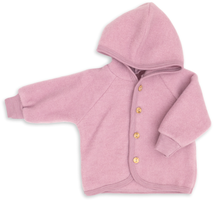 WOOL FLEECE JACKET SOFT PINK - baby