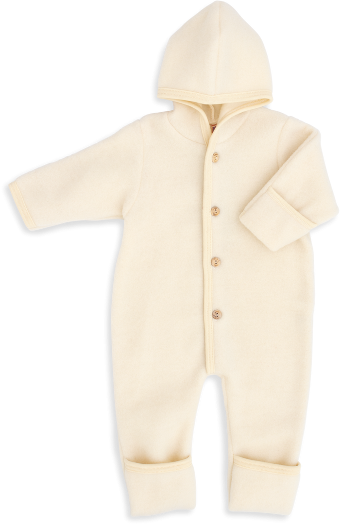 WOOL FLEECE OVERALL NATURAL - baby