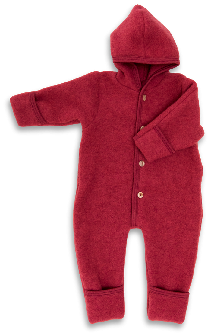 WOOL FLEECE OVERALL RED - baby