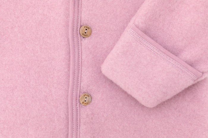 WOOL FLEECE OVERALL SOFT PINK - baby