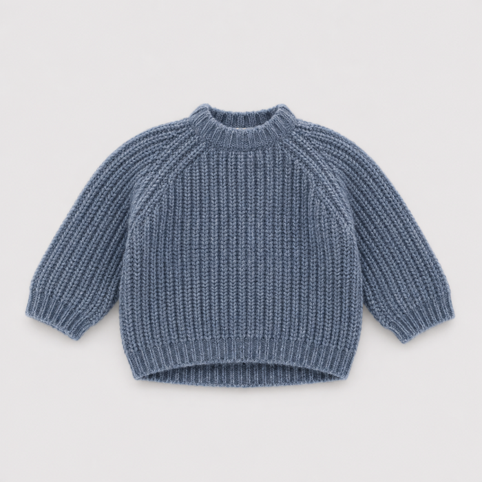 WOOL FUZZY SWEATER BLUE - BABY&KIDS
