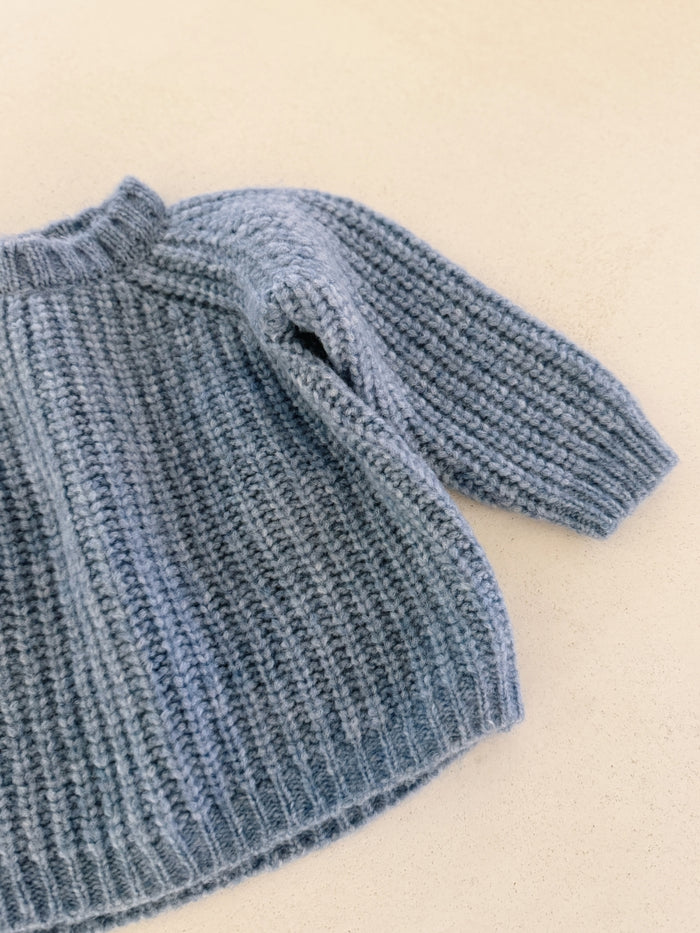 WOOL FUZZY SWEATER BLUE - BABY&KIDS