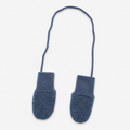 WOOL MITTENS BLUE MELANGE - 0-6M