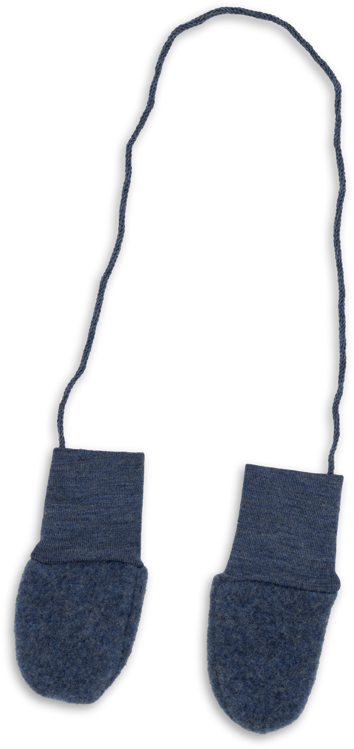 WOOL MITTENS BLUE MELANGE - 0-6M