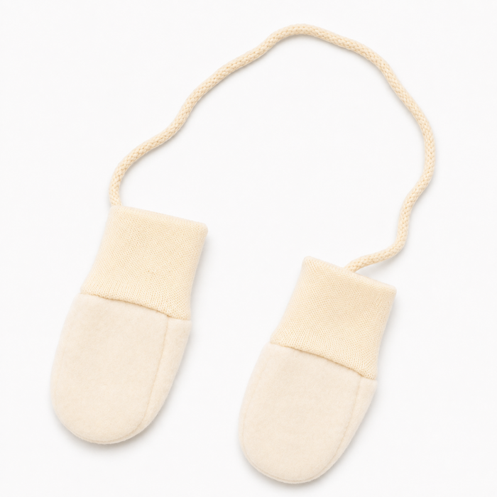 WOOL MITTENS NATURAL - 0-6M