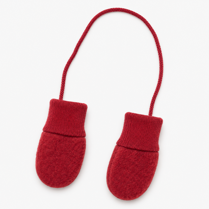 WOOL MITTENS RED - 0-6M
