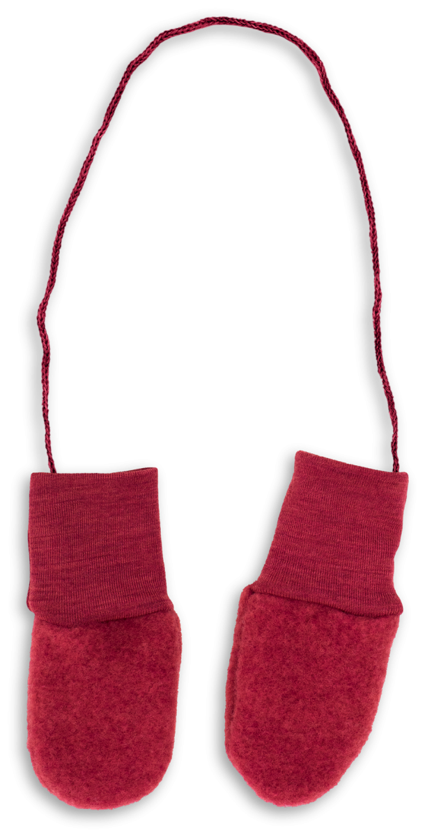 WOOL MITTENS RED - 0-6M